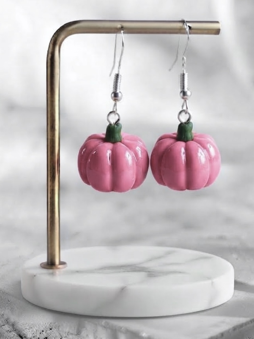 Harvest Pumpkin — Halloween & Fall — Handmade Earrings — Pink